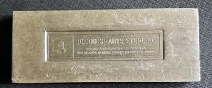 FRANKLIN MINT 10,000 GRAINS LAST TREASURY SURPLUS AUCTION STERLING SILVER INGOT - Bild 1 von 3