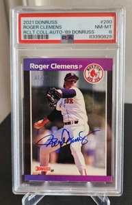 Donruss Recollection Collection Auto 7/21 Roger Clemens 1989 Buyback PSA 8 + Ext - Picture 1 of 8