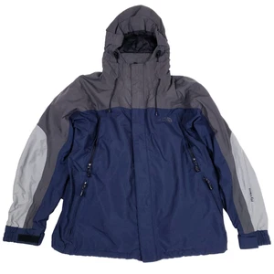 The North Face HyVent Jacket Hooded Techwear Size L Navy Gray Gorpcore Utility - Picture 1 of 13