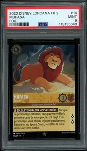 Carte Lorcana Mufasa 14/204 Foil PSA 9 L'Ascension Des Floodborn Français - Foto 1 di 2
