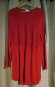 J Jill Sweater womens Large Red Tunic Wool Blend Round Neck Long Sleeves - Picture 1 of 8