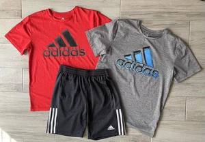 Adidas Big Boys L ( 14-16 ) T-shirts Athletic Shorts Lot of 3 - Picture 1 of 9
