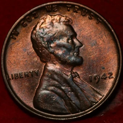 Uncirculated 1942 Philadelphia Mint Copper Lincoln Wheat Cent - Image 1 of 2