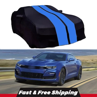 Black&Blue Stain Stretch Full Car Cover Dustproof For Mercedes Benz SL500 SL550 - Imagem 1 de 4
