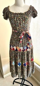Vintage 70s Sz Small Prairie Cottagecore Patchwork Midi Sundress Gunne Sax Style - Picture 1 of 7