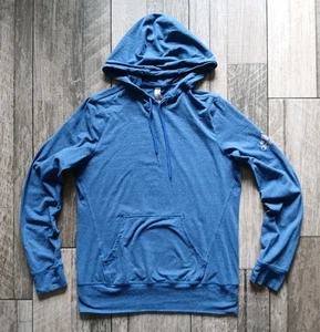 Men's Adidas Blue Marl Hooded Light L/S Top - Size Small - Mislabelled Medium - Picture 1 of 16