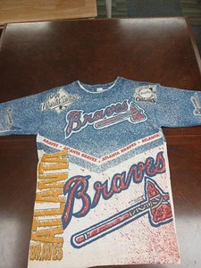 Vintage Atlanta Braves T-Shirt Herren M weiß AOP 1991 World Series Single Stitched - Bild 1 von 13