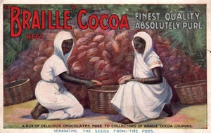 BRAILLE COCOA finest & pure Vintage Advertising Postcard - Picture 1 of 2