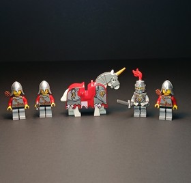 LEGO Castle Kingdoms Minifigure Lot 4 Lion Knights And Barding White Horse 7947