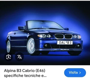 Modellino BMW E 46  Cabrio Alpine in Ferro Scala 1: 24  Azzurro Metallizzato  - Foto 1 di 1