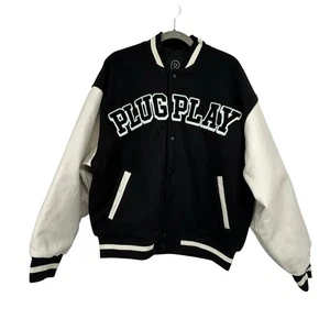 PlugPlay Varsity Jacket L Rare Cannabis Brand Streetwear Y2K Letterman Bomber - Bild 1 von 24