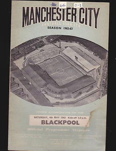 Manchester City v Blackpool Programme May 4 1963 Premier League - Picture 1 of 1