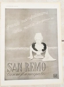 1940 PUBBLICITÀ SANREMO CASINÒ MUNICIPALE Advertising - Bild 1 von 1