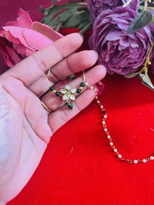 Anello Naso Indiano Imitazione Gioielli/Sposa/Festa/Oro, Perla Nath - Foto 1 di 2