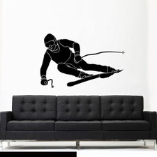 Adesivo Vinil De Parede Quarto Snow Ski Esporte Esqui Esquiador (Z2626)