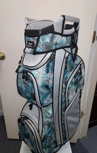 Naples Bay Womens Golf Cart Bag 15 Way Dividers Lightweight Teal Silver Leaves - Picture 1 of 12