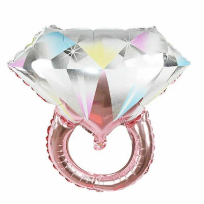 Anillo de diamantes de oro rosa de 24 pulgadas globo propuesta de boda fiesta de compromiso EE. UU. Foto 1 de 4