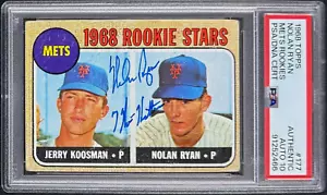 Nolan Ryan Signed 1968 Topps Rookie Card 177 PSA 91252466 Auto 10 7 No Hitters - Picture 1 of 3