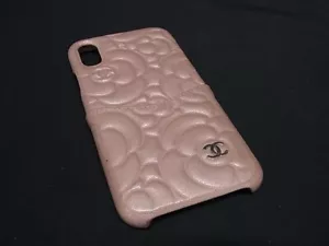 Authentic CHANEL camellia Coco Mark Smartphone Case Cover iPhoneX/XS Pink Women - Picture 1 of 5