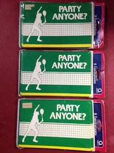 24 Old School Tennis-Themed Party Invitations! Deep Green, 1970's Cool!  - Picture 1 of 6