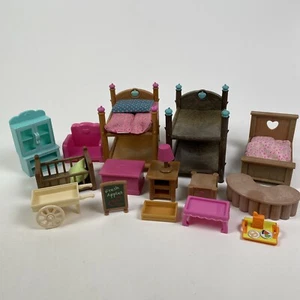 Li'l Woodzeez Bunk Beds BEDROOM SET Chair DollHouse Furniture Calico Critters - Picture 1 of 3