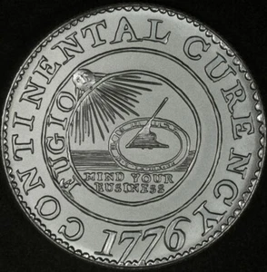 1776 CONTINENTAL CURRENCY DOLLAR 2oz .999 SILVER THICK 39mm TRIBUTE INTAGLIO - Picture 1 of 3