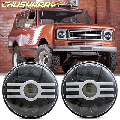 Par de faros LED redondos 120W 7" para cosechadora internacional Scout II serie R Foto 1 de 4