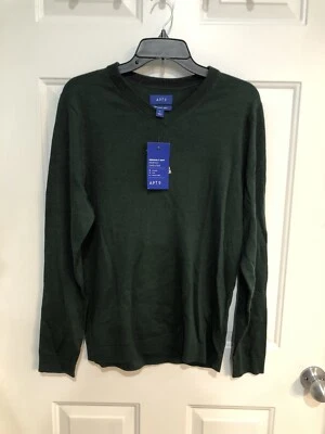 Suéter Apt.9 Para Hombres Pequeño Verde Hierba Cuello en V Venta al por menor $56 (s-negro-37-14) Foto 1 de 4