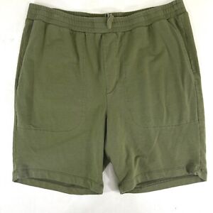 BROOKLINEN Men's Bowery Shorts Size M Loungewear Collection Green Cotton Soft
