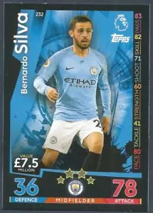 TOPPS MATCH ATTAX 2018-19-#232-MANCHESTER CITY-BERNARDO SILVA - Picture 1 of 1