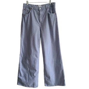 ZARA The Trute Wide Leg High Rise Light Wash Denim Jeans 8246 Women's Size 12 - Picture 1 of 13