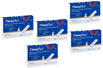 5x Flowflex Covid -19 Single Test Rapid Antigen Lateral Flow July 2026 Home