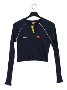 Ellesse Women's Top UK 12 Blue 100% Cotton Long Sleeve Round Neck Basic - Picture 1 of 5