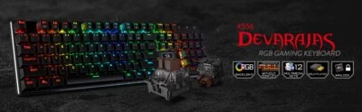 Redragon K556 RGB LED Backlit Wired Mechanical Gaming Keyboard, Aluminum Base - Image 1 of 4