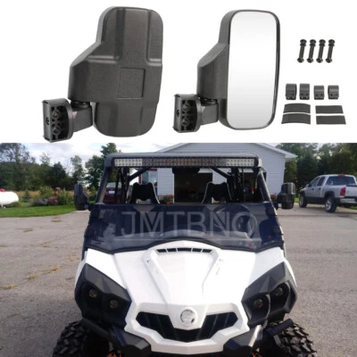 360° UTV Side Rear View Mirrors Set 1.75"-2" For Can-am Commander 800R 800 1000 - Image 1 of 4