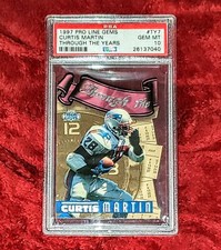 CURTIS MARTIN 1997 PRO LINE GEMS THROUGH the YEARS #TY7 DIE-CUT PSA 10 🔥POP 1