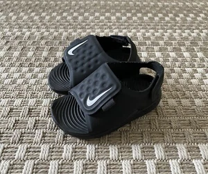 NIKE Sunray Black Adjustable Sandals - 5C Baby Toddler AJ9077-01 **worn once** - Picture 1 of 9