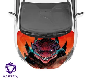 Godzilla Anime Hood Wrap Weatherproof Vinyl Decal 50"X60" 1-YR Warranty-K - Picture 1 of 1