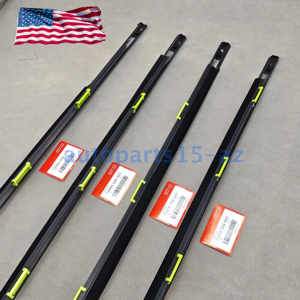 4PCS ! Belt Weatherstrip Window Seal Molding Set For 96-00 Honda Civic Sedan Foto 1 de 4