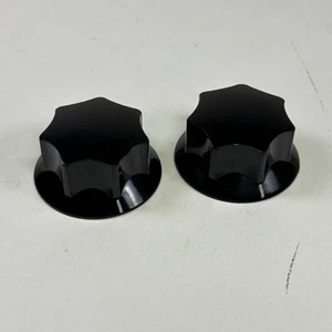 2 Manopole Puntatore Bachelite Nera per Amplificatore Chitarra Amplificatore Tube Diametro 1,5" 1/4" Albero - Foto 1 di 10