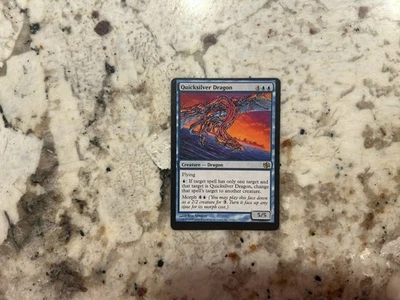 Mtg Miscut Quicksilver Dragon - Magic the Gathering Miscut Rare Card LP-Played - Image 1 of 2