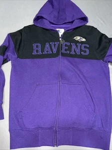 Starter Baltimore Ravens Full Zip Hoodie Sweater Men’s M Purple Sewn Logos -3931 - Picture 1 of 18
