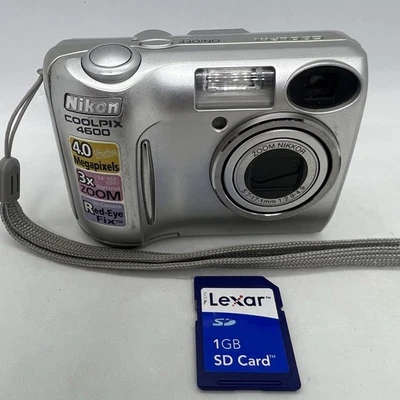 Nikon Coolpix 4600 4.0MP Digital Camera - Silver + SD Card TESTED - Image 1 of 4