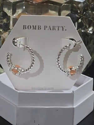 Pendientes enchapados en plata de cuarzo cornalina genuino enfocado e intrépido RBP 2861  Foto 1 de 2