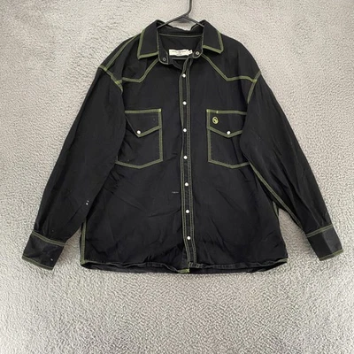 Western Welder Shirt Mens 2XL Black Western Snap Button Peruvian Cotton Workwear - Image 1 of 4