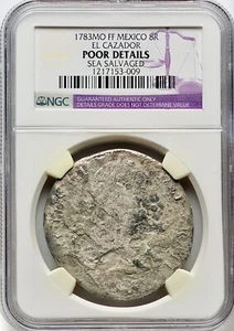 1783-Mo FF Charles III El Cazador Shipwreck 8 Reales Silver NGC P Mexico City - Picture 1 of 2