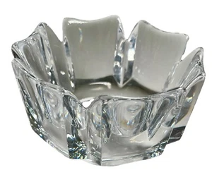 Jarrón vintage ORREFORS Suecia cristal forma corona 4"h cuenco de LARS HELLSTEN - Imagen 1 de 5