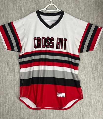 Wilson Volleyball Jersey Women's Large Red Profusion Cross Hit Short Sleeve Cover