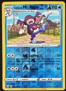 Juego de cartas coleccionables Pokémon Galarian Mr. Rime estilos de batalla 035/163 raro casi nuevo lámina inversa - Imagen 1 de 2