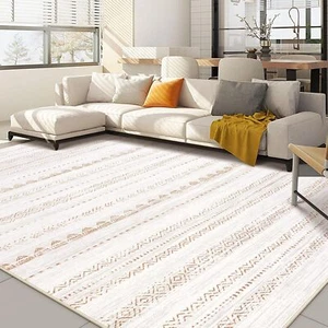 Area Rug Living Room Rugs: 5x7 Washable Boho Large Neutral Farmhouse Soft Morocc - Picture 1 of 8
